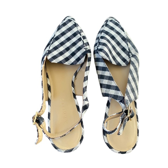 🤑5 for $25🤑 Women's Talbots Poppy Pointed Toe Slingback Gingham US Size 6.5 - Picture 4 of 9